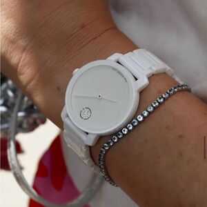 Movado‎ Bold Evolution 2.0 Womens Watch with White Dial & White Ceramic Bracelet
